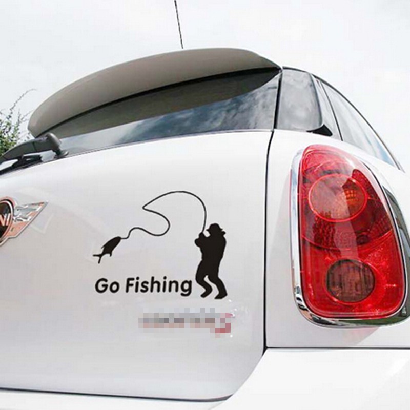 Tempelan Stiker Mobil Fisher Go Fishing Reflector Kualitas Import