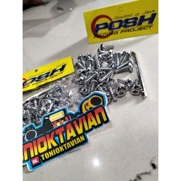 Baut body motor baut body motor universal baut body L krom chrome