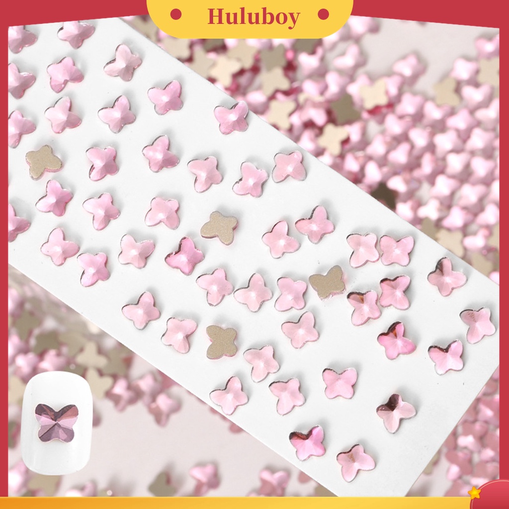 Huluboy Huluboy♡ 50 Pcs Ornamen 3D Bentuk Irregular Bahan Resin Warna Pink Untuk Dekorasi Nail Art