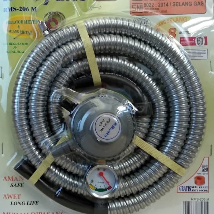 Miyako Selang Paket Regulator Gas Kompor LPG ELpiji RMS 206 M - RMS 206M 1,8 Meter