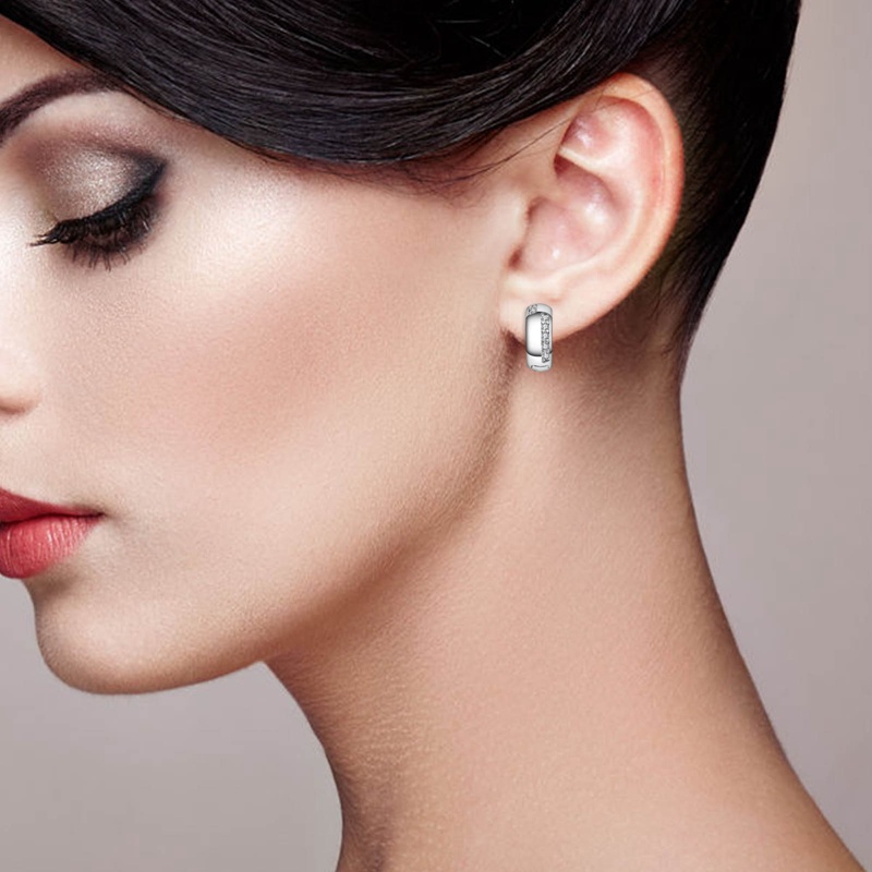 Anting Bulat Sterling Silver 925 Hypoallergenic Untuk Pria / Wanita Hoops