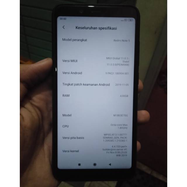 Xiaomi note 5 pro ram 4/64gb snapdragon 636 hp+casing