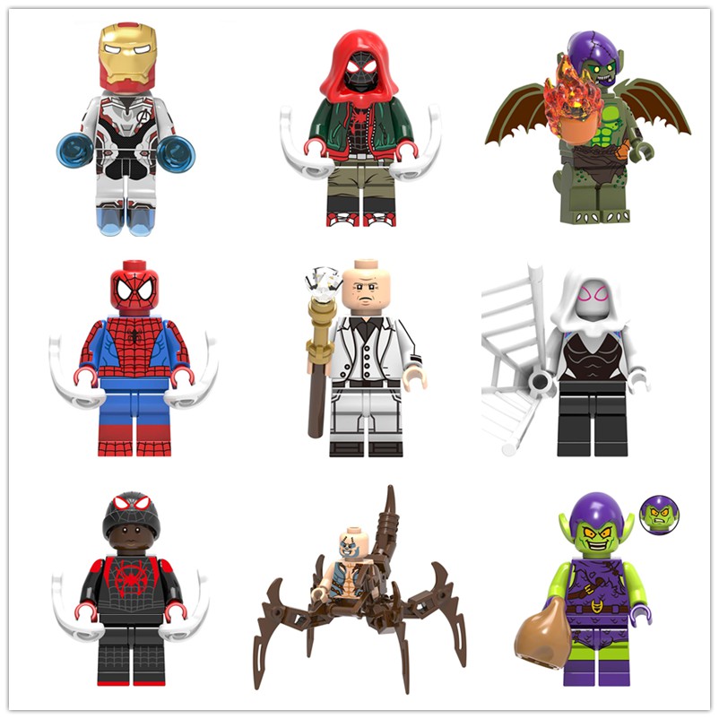 Mainan Lego LegoING Minifigured Super Heros Scorpion Miles Morales Kingpin Spider-Man Building