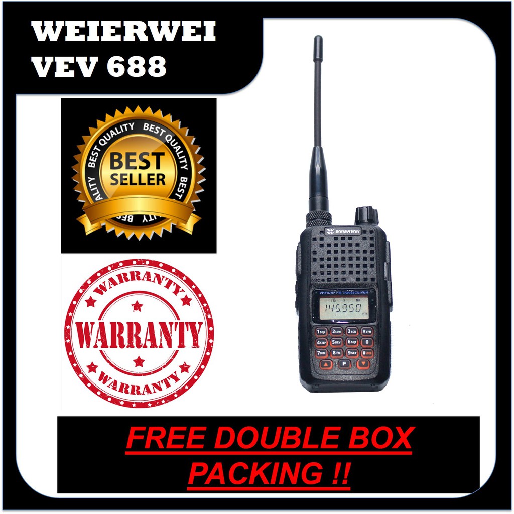 HT Weierwei VEV 688 Single Band VHF - Mini HT kecil VEV688 Garansi 1 TAHUN - Radio Komunikasi