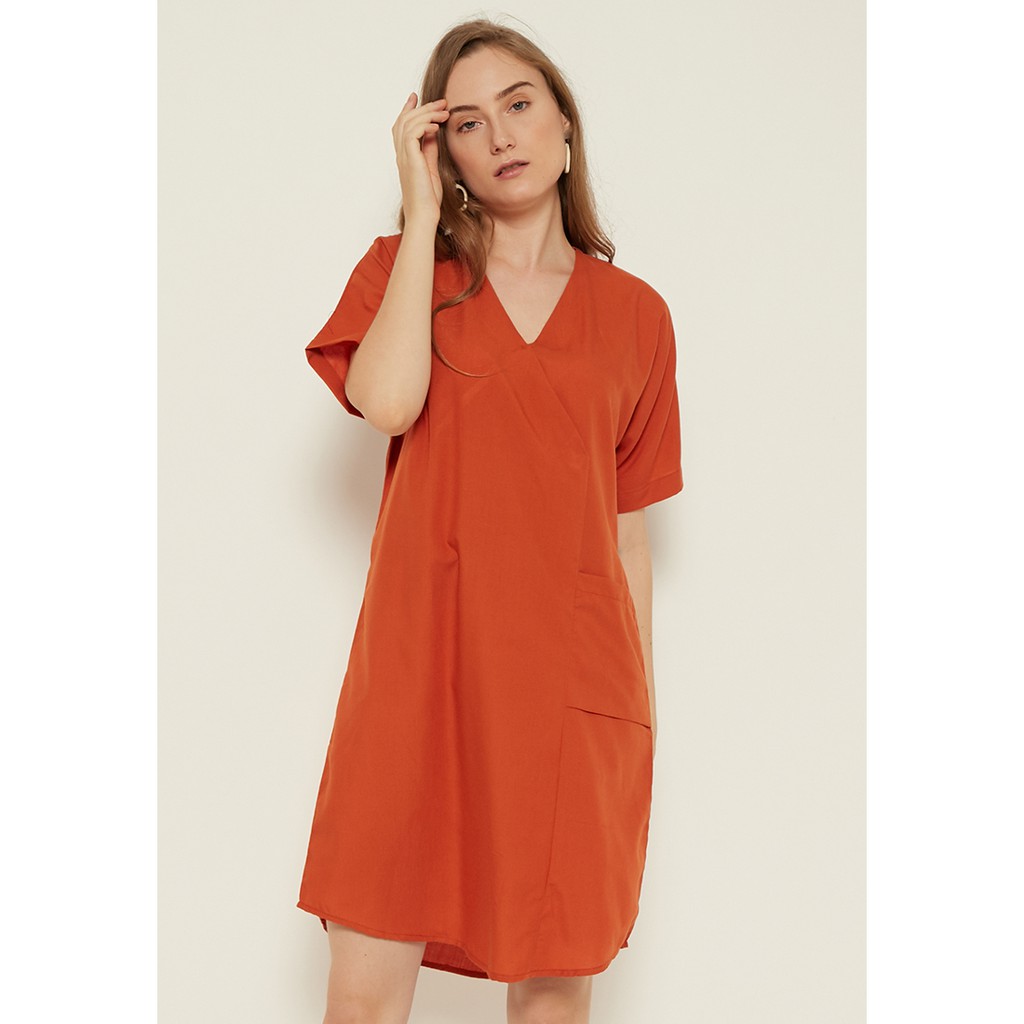 N&amp;A - SUNDAY DRESS BRICK - Dress / Dress Wanita / Dress Sehari-Hari / Dress Korea / Pakaian Wanita