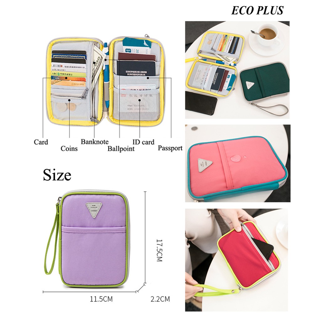 Dompet Paspor Travel Korean Style Passport Wallet Card ID Holder Organizer Warna Cerah