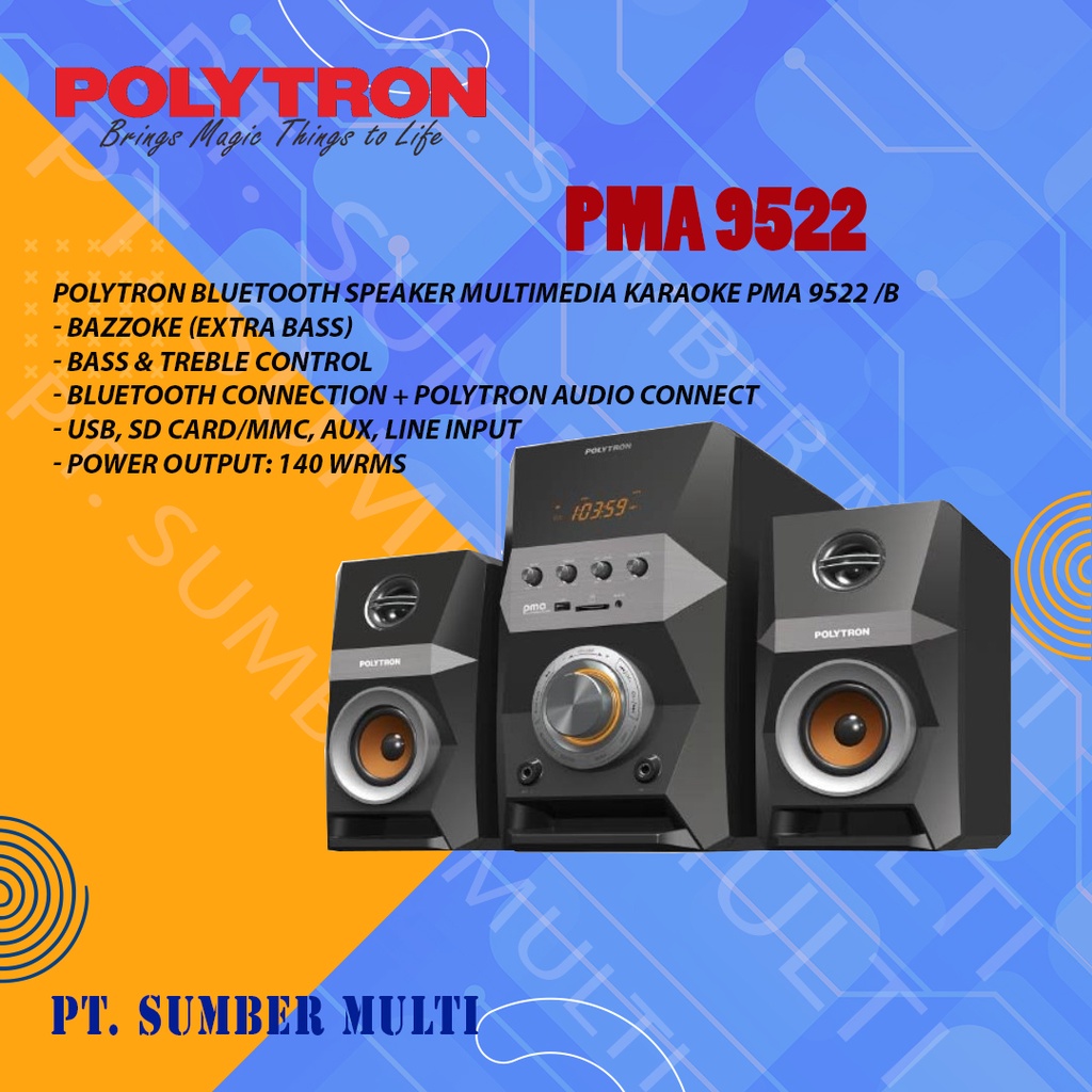 Speaker Aktif Polytron PMA9502 / PMA 9502 Bluetooth Remot USB Karaoke