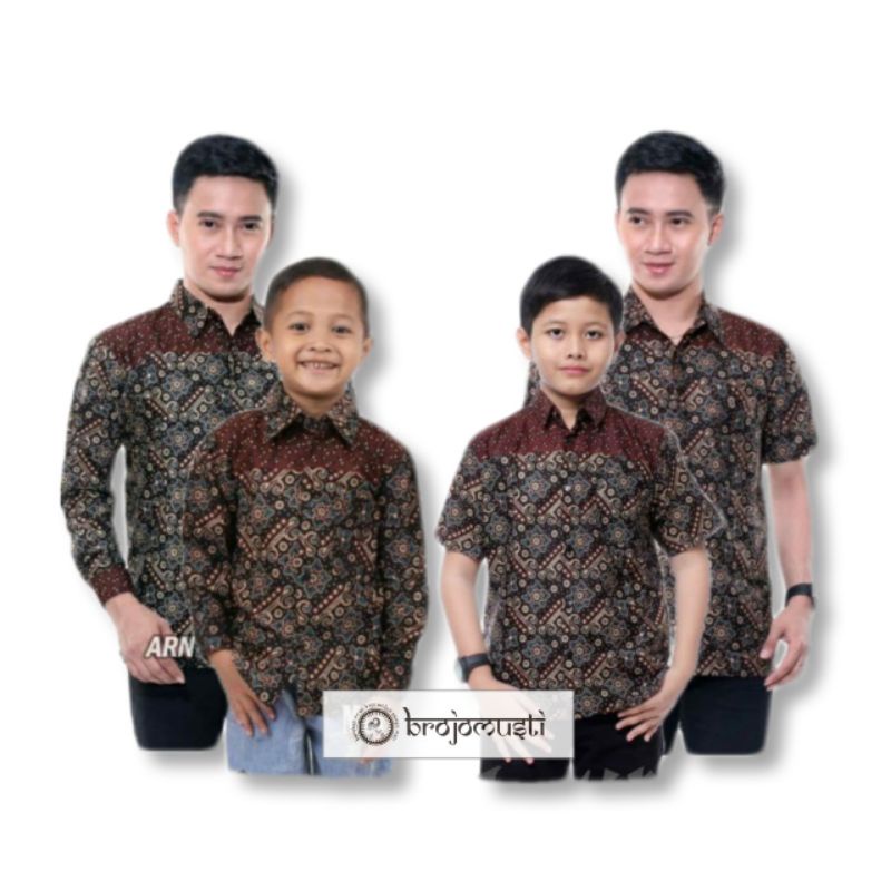 Baju Batik Anak Laki-laki Lengan Panjang Motif Mataram - couple Batik ayah dan anak laki-laki - sarimbit batik