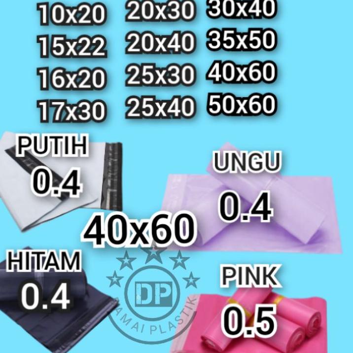 

Best! Kantong Plastik Packing PE 40x60CM Olshop Polymailer Hitam Putih Pink 40x60 Amplop ungu