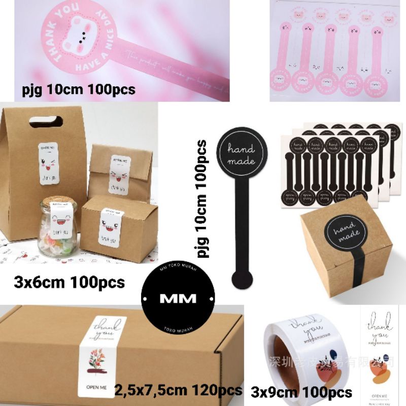 

100pcs Stiker TQ Stiker Thank You Stiker segel box stiker handmade stiker open me