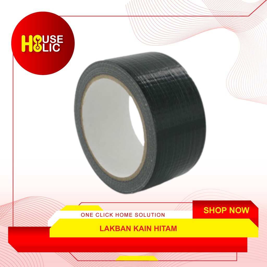 Lakban Kain Hitam / Cloth Tape Black / 2 Inch x 3 Meter