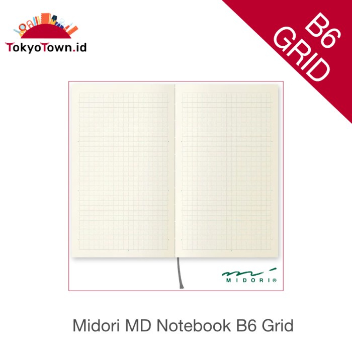 

Gilaa!!! Midori Md Notebook Journal B6 Slim Grid Bagus