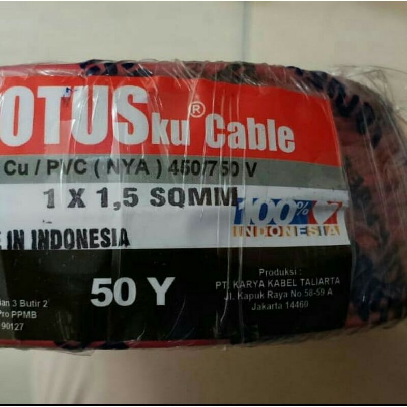 KABEL LISTRIK NYA 1X1,5MM SNI TEMBAGA MURNI