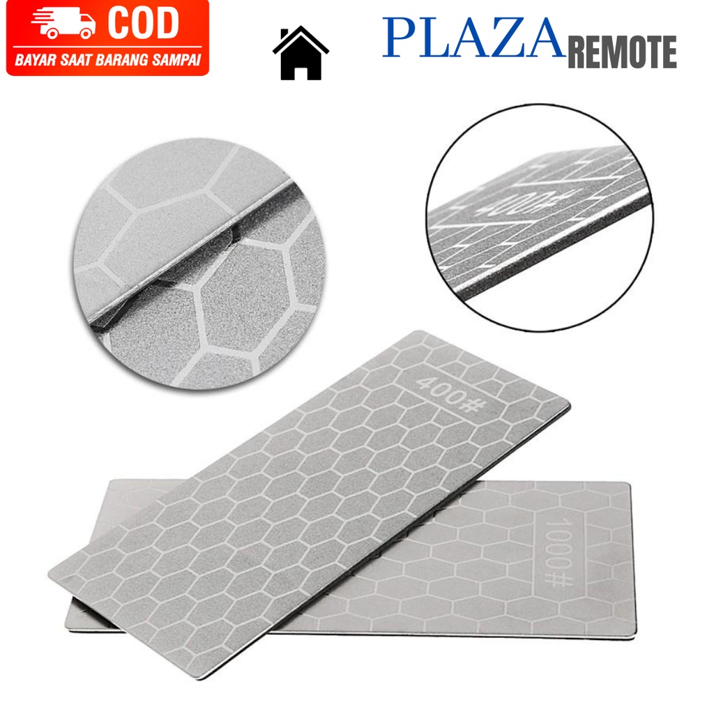 BATU PENGASAH PISAU DIAMOND SHARPENING PLATE GRID 400 # 600 # 1000 # 1200 #