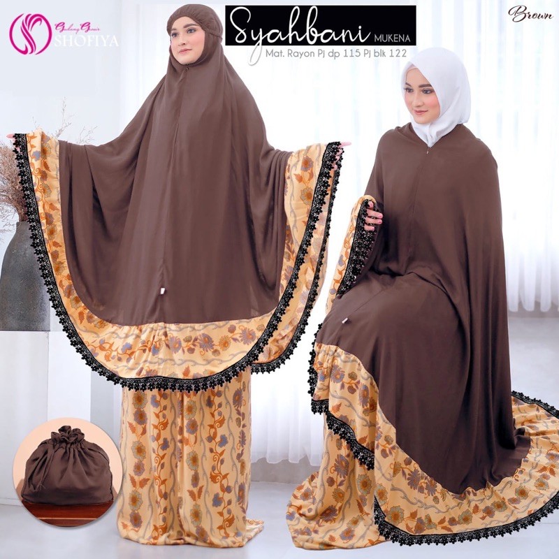 ANEKA MUKENA ORI SHOFIYA. SYAHBANI AL AQSA NABAWI QIBLATAIN AL ANBARIYAH AL FATH MARWAH TSANIA FATMA