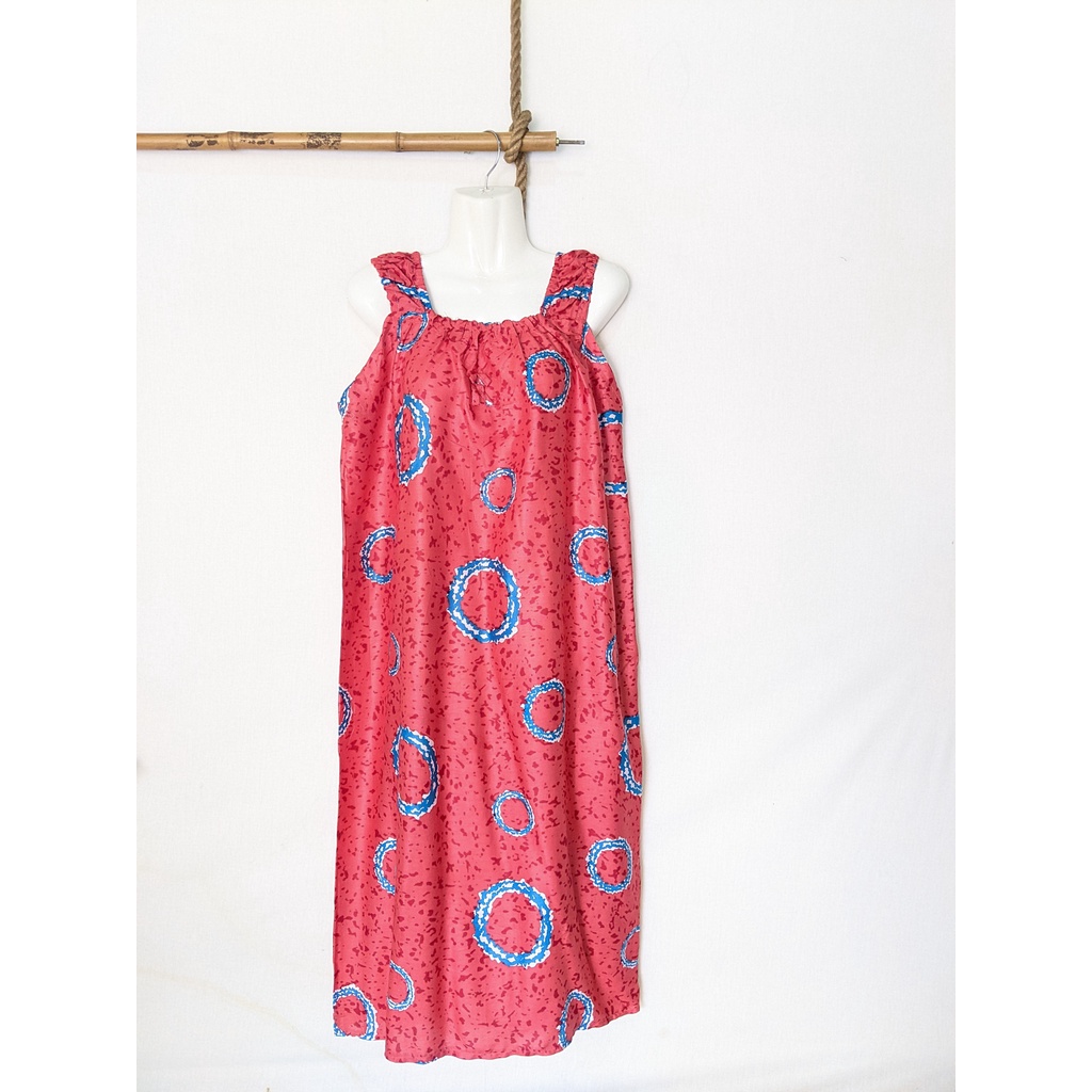 Daster Yukensi Jumbo LD 120 Baju Tidur Tanpa Lengan Tali Satu Kimono Sleepwear-ring pink