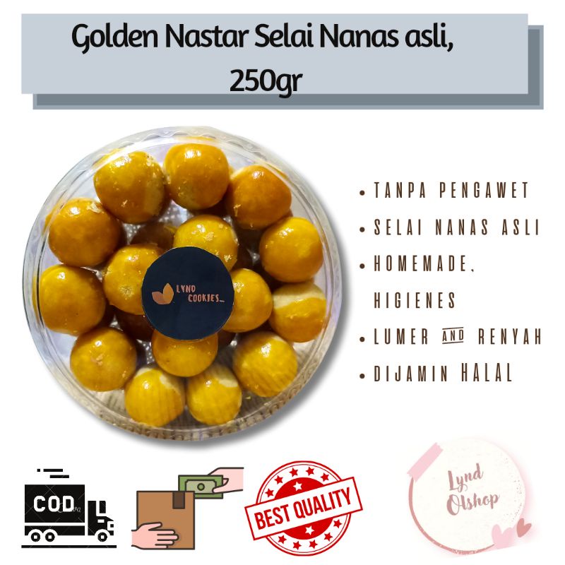 

PROMO !!! Golden Nastar Lumer 250gr - Selai Nanas Asli - Toples Bulat 400ml
