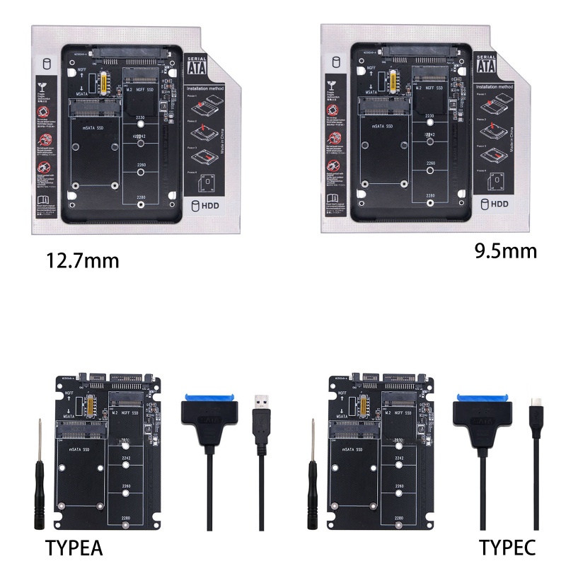 Btsg Untuk M.2 NGFF Atau mSATA Ke Adaptor 2-in-1 NGFF Atau mSATA Converter Reader Card