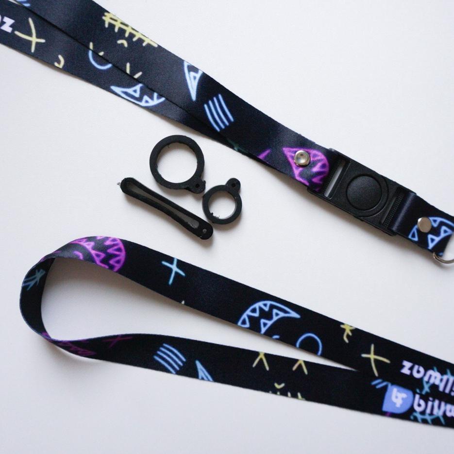 

Muraaaahh.. Lanyard Billwaz gantungan id card Motif neon Printing Oring 3 ukuran