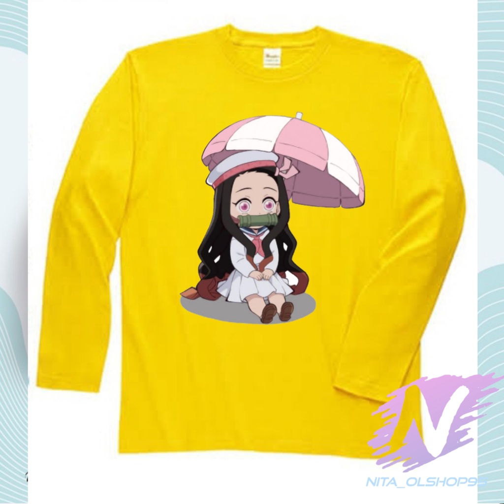 KAOS NEZUKO CHIBI BAJU KAOS ANAK LENGAN PANJANG ANIME DEMON SLAYER TERBARU