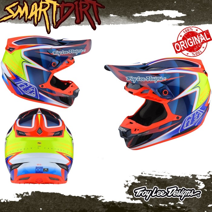 HELM MOTOR TLD SE5 CARBON LINES BLUE HELMET CROSS ENDURO TLD SE5 ORI