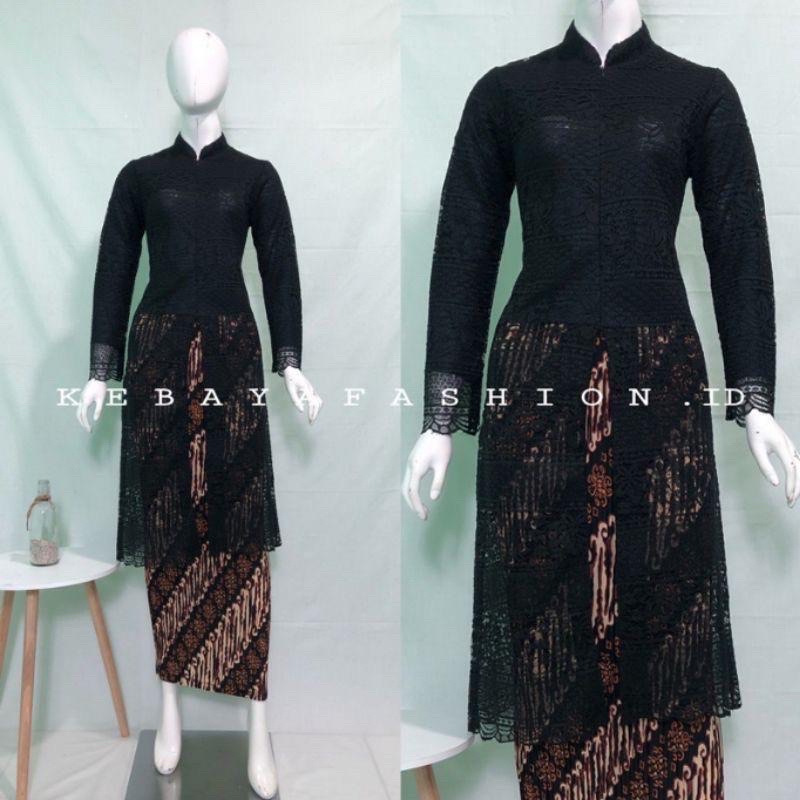 AZURA SCRAF // Setelan Tunik Brokat // Tunik kerah sanghai/tunik busui/tunik seleting depan/Kebaya modern/kebaya busui