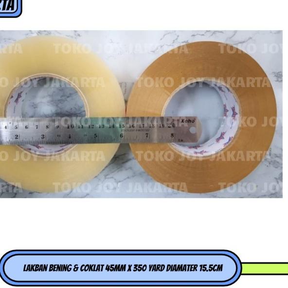 

℗ Lakban Bening & Coklat 45mm x 350 Yard Diamater 15.5cm - bening ➩