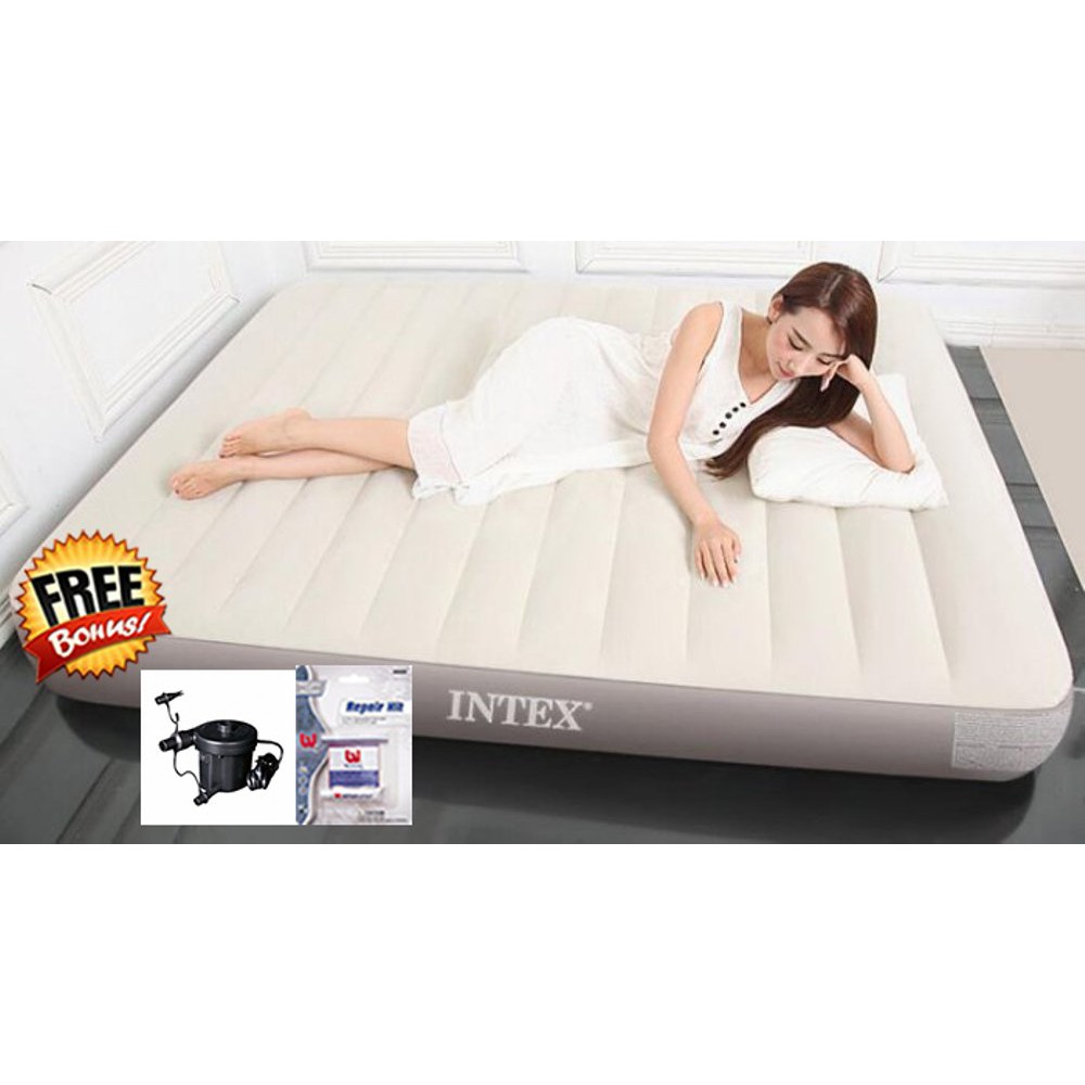 Promo Kasur Angin HIGH QUALITY   INTEX DURA BEAM DOUBLE   POMPA LISTRIK   LEM Murah