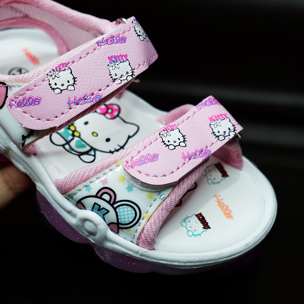 Sepatu  SANDAL Anak Perempuan LED IMPORT Model Terbaru HELLO KITTY 002