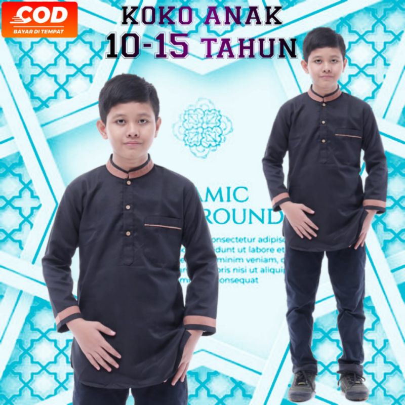 Baju Koko kurta anak remaja tanggung lengan panjang