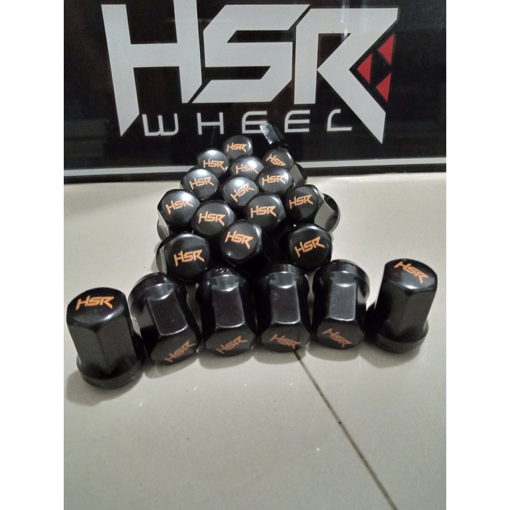 JUAL MUR BAUT RODA VARIASI HSR WARNA BLACK TYPE 02 1,5 BUAT MOBIL RUSH TERIOS CALYA SIGRA CIVIC CITY