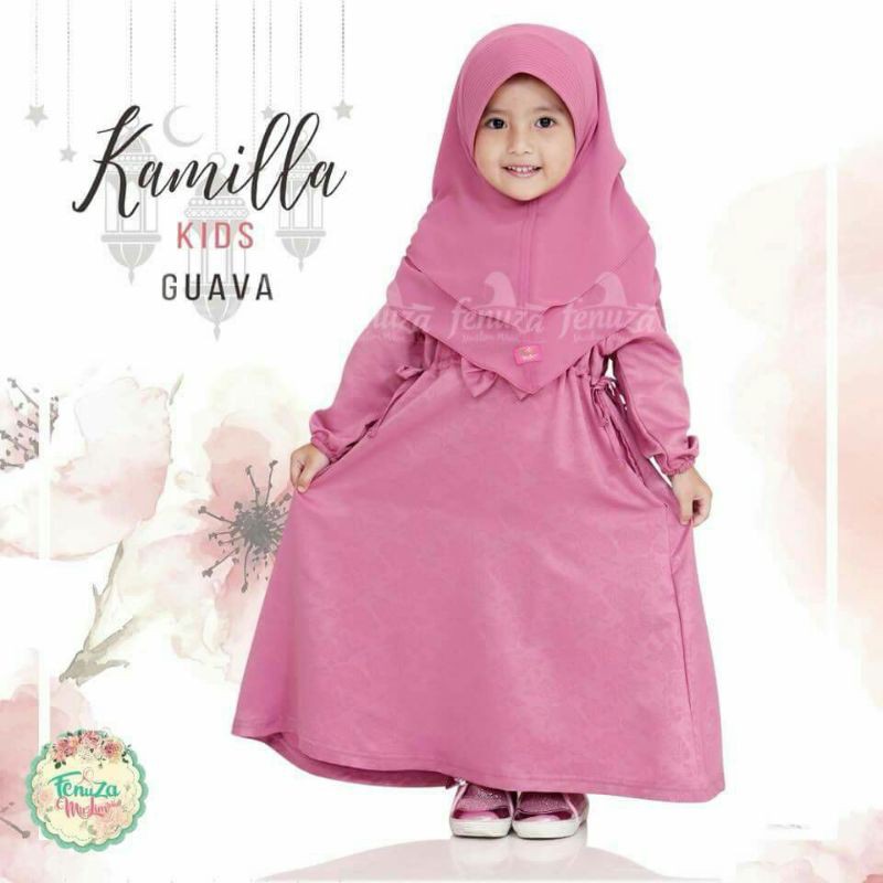 Fenuza gamis anak polos kamila dress kids