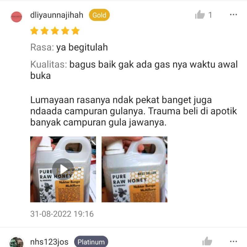 Madu Murni Nectar Bunga Multiflora Lebah Apis Mellifera 1.000gr