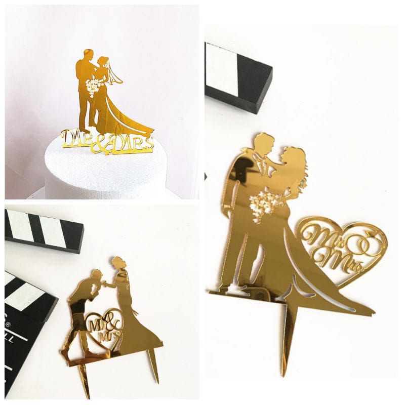 Cake topper Happy Wedding / Hiasan Kue Pernikahan / Topper Pernikahan/Dekorasi Kue Pernikahan