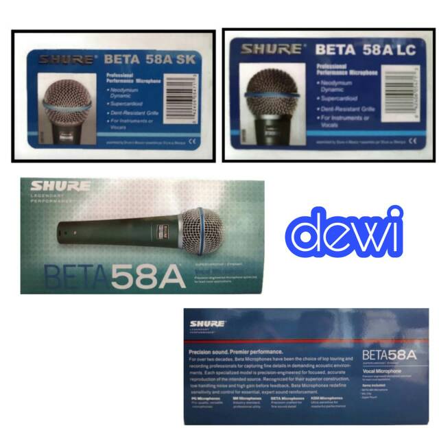 MIC BETA 58A SK (SAKLAR ON OFF) BETA58A SK / MIC BETA 58A LC (TANPA ON OFF) BETA58A  LC