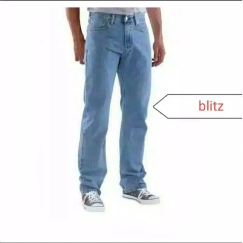 Celana jeans regular standar pria premium 28_33 warna navi dan blitz