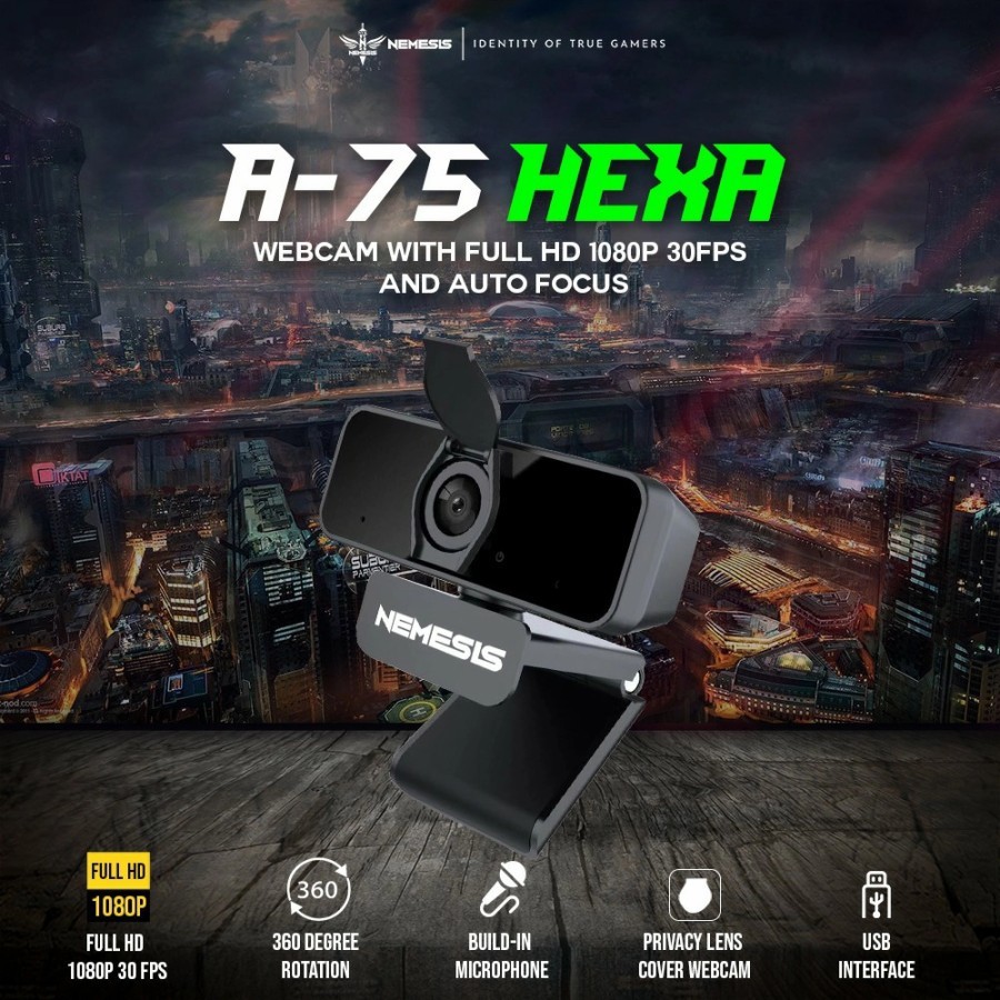NYK NEMESIS HEXA A75 / A75 / A-75 Webcam With 1080p Full HD 30Fps