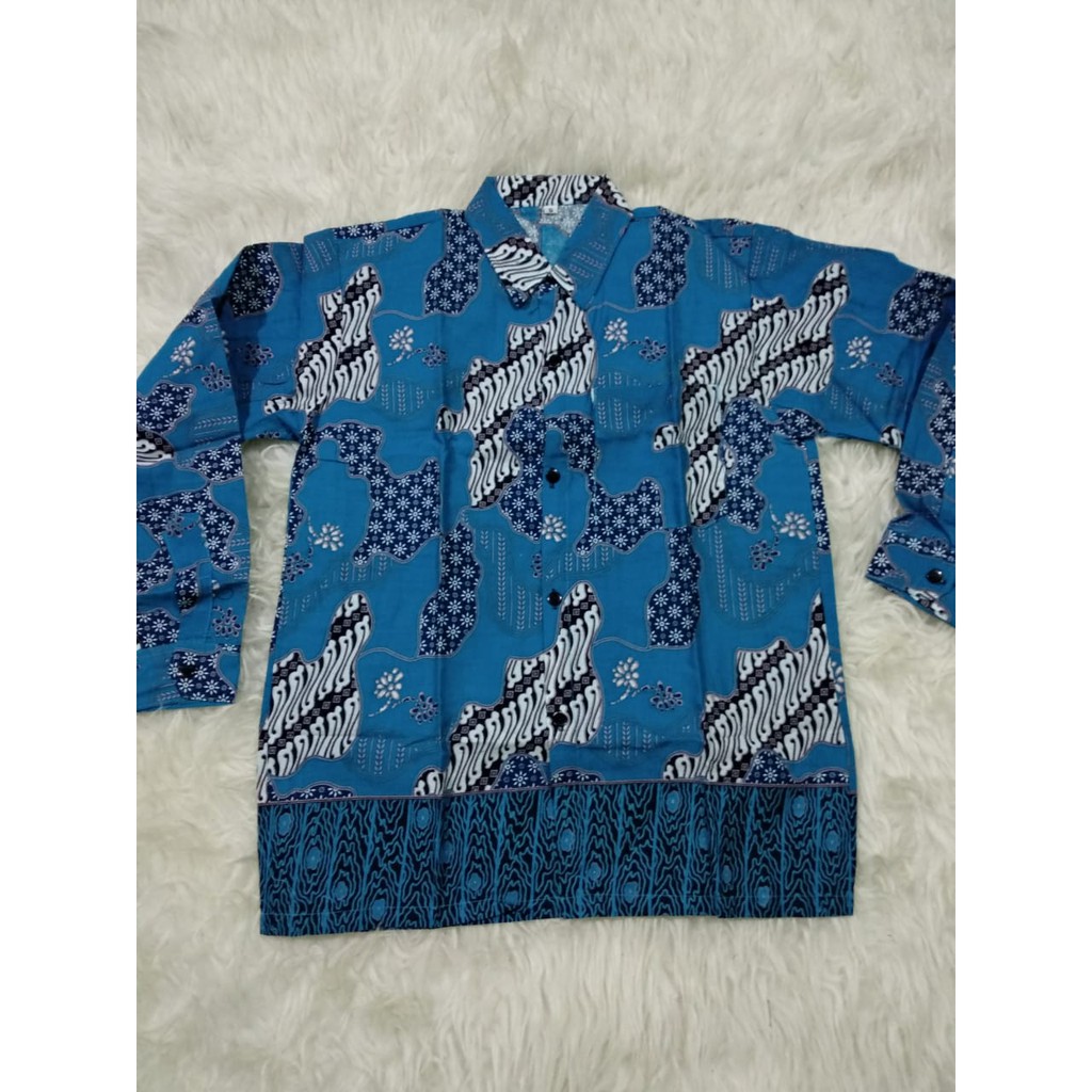 kemeja batik anak lengan panjang