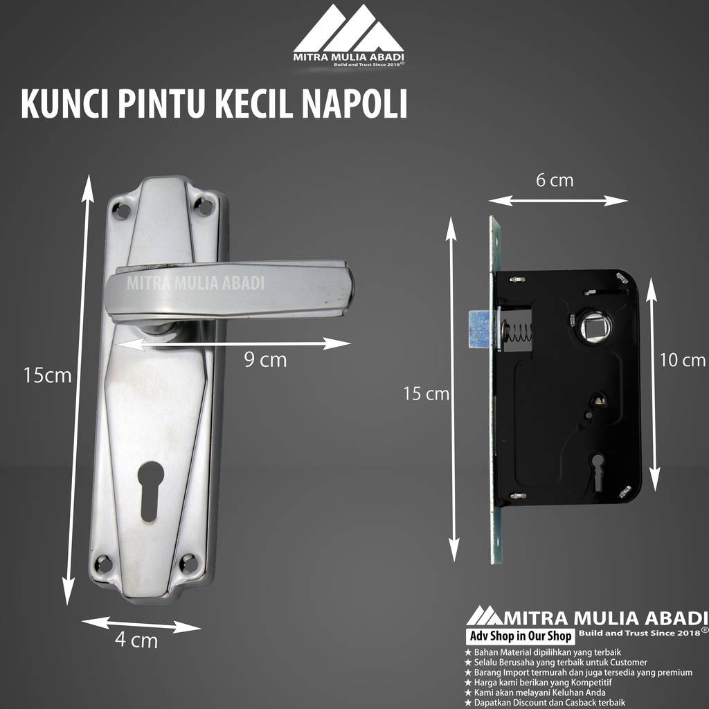 Handle / Kunci Pintu Kecil / Handle Full Set / Antik dan Klasik