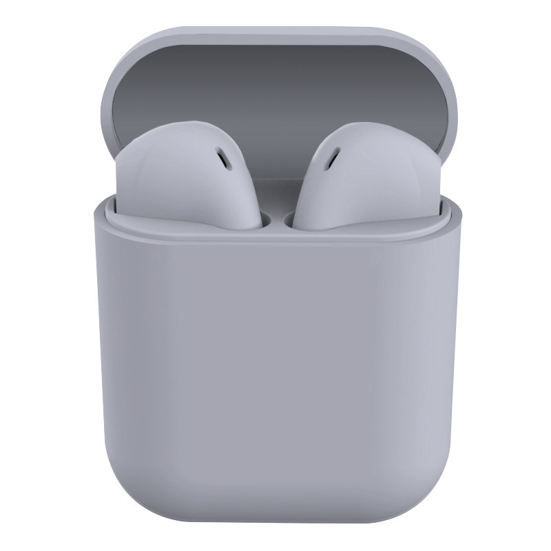 【COD】Headset Bluetooth macaron i12 Earphone bloetooth Wireless Headset  android murah i7s-i12 abu abu