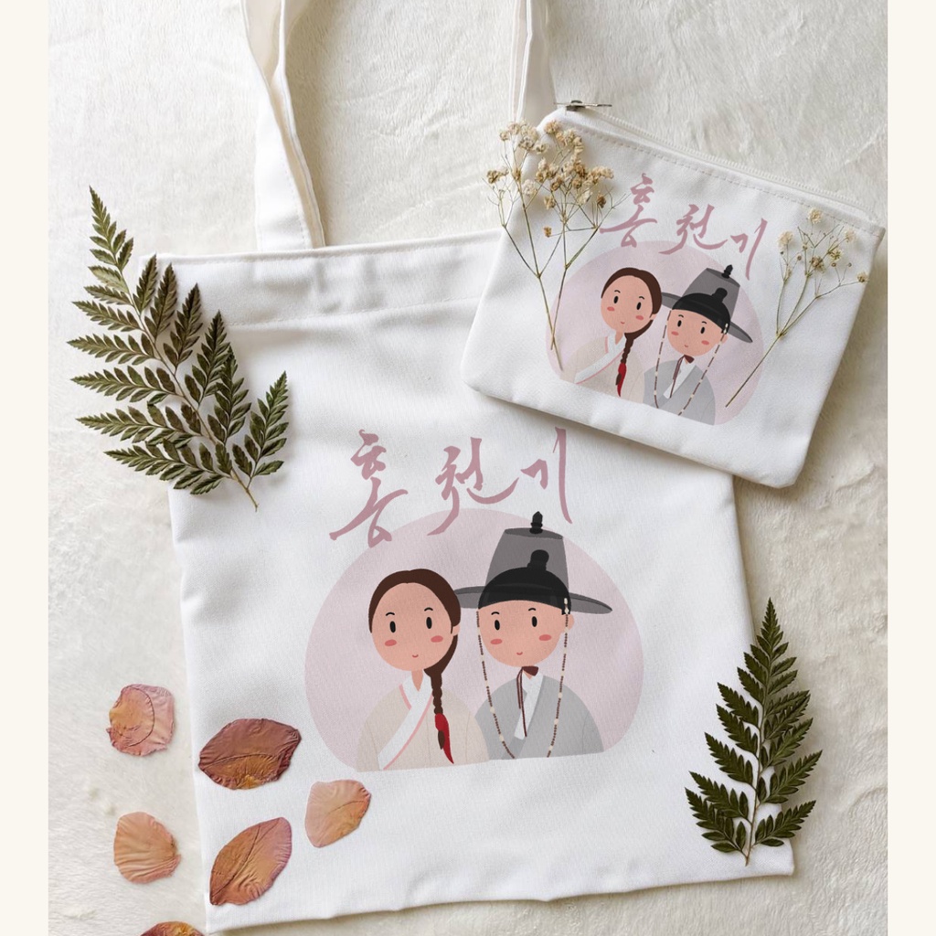 RED SKY TOTE BAG + PENCIL CASE DRAMA KOREA / LOVERS OF THE RED SKY / DRAKOR KIT / DRAMA KOREA FANKIT