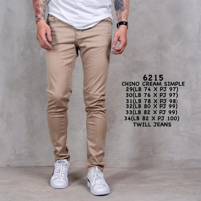 CELANA CHINO Panjang pria Slimfit KERJAHARIAN CHINOS CINO Santai Casual Formal Hitam Abu Cream Army