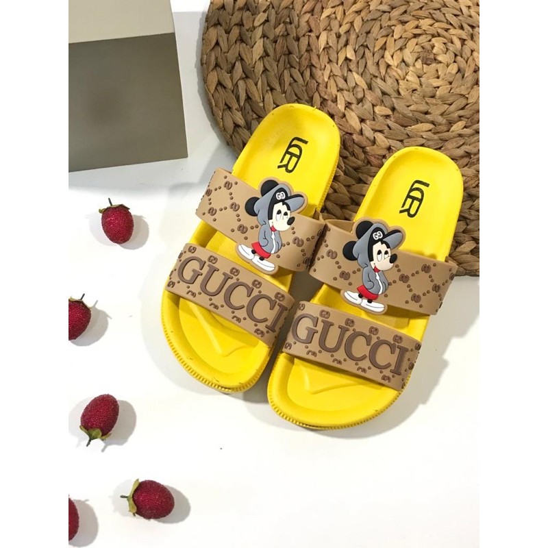 Sandal Slop Ban 2 MICKEY GUCCI (2) Import LCR 2888-1-Kuning