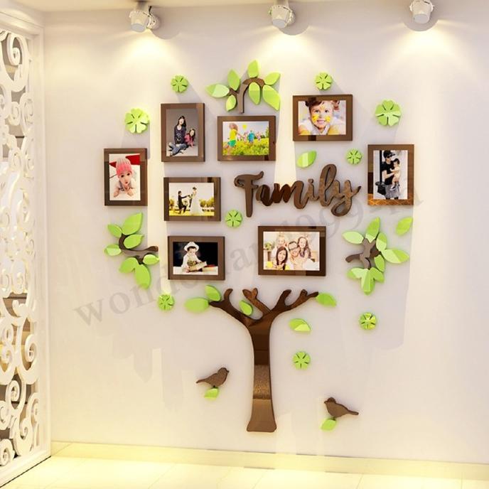 Stiker Dinding Gambar Pohon Keluarga 3D untuk Dekorasi Kamar Tidur 0a