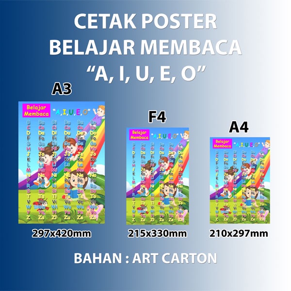 Jual POSTER BELAJAR MEMBACA AIUEO | Shopee Indonesia