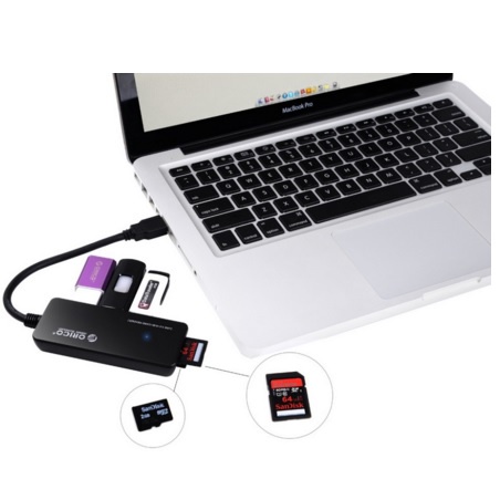 Orico USB 3.0 Hub with Card Reader - H3TS-U3-V1 - Black