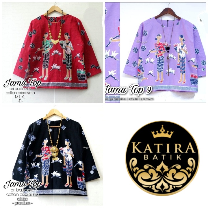 BLUS TOP MBOK JAMU GENDONG BLOUSE BATIK CANTIK JUMBO BLUS LD 110 XXXL HANDMADE  KATUN HALUS SERAGAM 