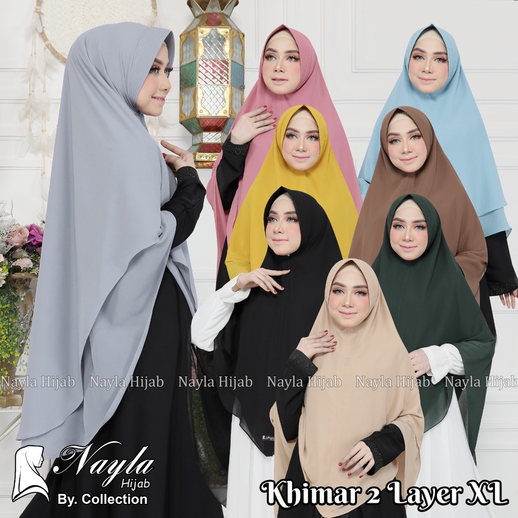 KHIMAR 2 LAYER SIZE XL CERUTY BABYDOLL KERUDUNG CERUTY JUMBO ORIGINAL BY NAYLA HIJA'B