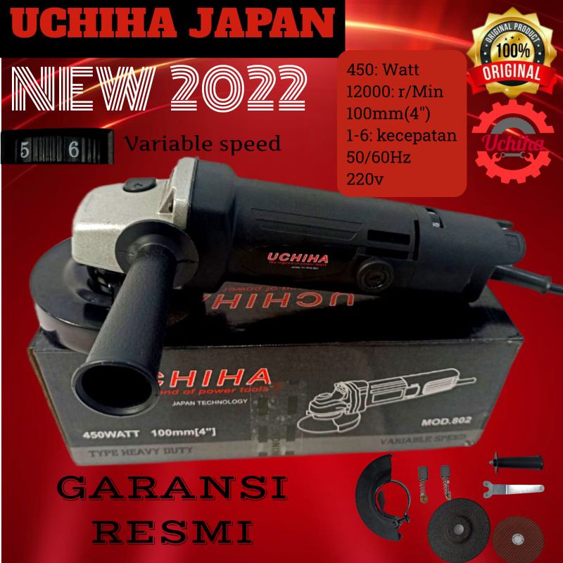 Mesin gerinda uchiha type 802 variable speed angle grinder gurinda