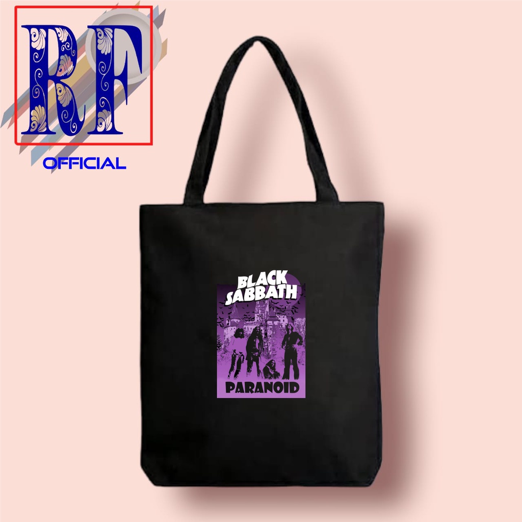 TOTE BAG BLACK SABBATH PARANOID / TOTEBAG RESLETING HITAM / TOTEBAG BAND METAL / TAS JINJING / TOTEB